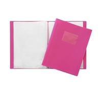 Janrax Cahier de présentation 40 pochettes avec couverture souple Rose Format A4