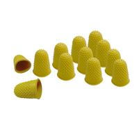 Janrax Lot de 12 Jaune N ° 2 en caoutchouc doigtiers - Grande Dé à Coudre doigt Cônes
