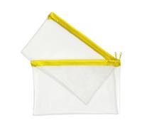 Janrax Lot de 2 trousses transparentes avec fermeture éclair pour examen, jaune, 20,3 x 12,7 cm