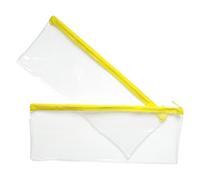 Janrax Lot de 2 trousses transparentes avec fermeture éclair pour examen, jaune, 33 x 12,7 cm