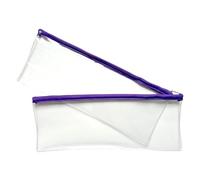 Janrax Lot de 2 trousses transparentes avec fermeture éclair pour examen, violet, 33 x 12,7 cm