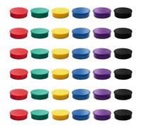 Janrax Paquet de 12 Fort variées Aimants coloré Plat Rond - 24mm Whiteboard Bureau Réfrigérateur - par
