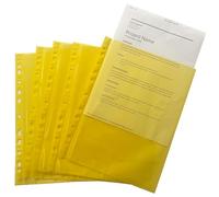 Janrax Paquet de 250 A4 jaune clair Poches par poinçonné