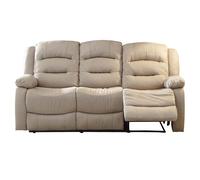 JANS - Canapé Relax Manuel 3 Places Tissu Beige