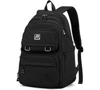 JANSBEN Sac à dos Cartables enfant Garcon Fille sacs scolaires étanche Nylon Backpack Multi-poches 30L (Noir)