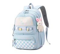JANSBEN Sac à dos d'école pour filles et adolescentes, sac à dos Oxford imperméable avec sangle de poitrine antidérapante, grand sac à dos de 28 l pour classeurs DIN A4 avec protection antivol, F049