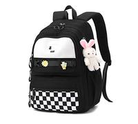 JANSBEN Sac à dos d'école pour filles et adolescentes, sac à dos Oxford imperméable avec sangle de poitrine antidérapante, grand sac à dos de 28 l pour classeurs DIN A4 avec protection antivol, F049