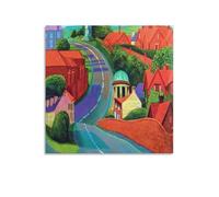 JANSD David Hockney's Road to York à travers la Sledmere Art Prints sur toile murale peintures à l'huile déco sans cadre 30,5 x 30,5 cm