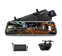 Jansite 10" Dashcam Voiture Rétroviseur Écran Tactile 1080P Caméra Arrière