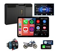 Jansite 6,25 Pouces Écran Carplay Moto avec Molette Wonder Wheel Native pour BMW Motorrad, CarPlay et Android Auto Sans Fil,Écran Tactile Étanche de GPS Moto, Installation Plug-and-Play, Affichage des