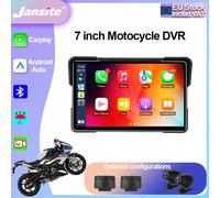Jansite - caméra de tableau de bord pour moto, 7 pouces, Carplay, DVR, Navigation GPS, sans fil, CarPlay, Android Auto, caméra pour casque de moto, accessoires Moto