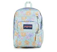 JanSport Sac à dos pour ordinateur portable avec 2 compartiments, bretelles ergonomiques, housse pour ordinateur portable 15", poignée de transport, motif floral délavé, menthe fraîche