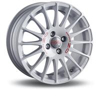 Jante Alu Oz Superturismo Wrc 16 Pouces - 7x16 4x108 Et25 Blanc Lettre Rouge