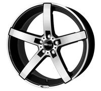 Brock B35 8,5 x 19 ET 43 Cercle de Trou 5 x 112 Alésage 66,6 580071323, Noir Mat Polie