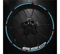 Jante Autocollant Decal Autocollants De Jantes De Moto pour Kawasaki Z650 Z 650, Bandes Réfléchissantes pour Jantes Roue Stickers Ensemble Complet(Couleur 10)