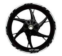 Jante Autocollant Decal Autocollants De Jantes De Moto pour Yamaha MT-03 MT03 MT 03 2017-2022 Bandes Réfléchissantes Décalcomanies De Jantes Roue Stickers Ensemble Complet(Couleur 6)