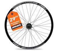 Jante avant de VTT 26" 27,5" 29" - Roue avant pour frein à disque - 6 trous - Jante et moyeu en aluminium - 36 rayons - Noir - Vélo avant pour VTT - Vélo de ville (26")