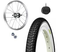 Jante avant roue 16 x 1,75 en aluminium + couvercle blanc 16 x 1,75 + chambre à air pour vélo d'enfant