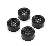 Jante De Roue En Alliage D'Aluminium Noir, 4 Pièces, Moyeu De Roue À Billes De 1.55 Pouces, Pour Voiture À Chenilles Rc 1/10, Ax515bk