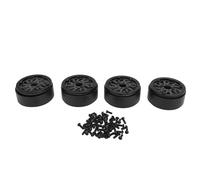 Jante de roues en fibre de carbone de 1,9 pouces, jantes de roues RC Beadlock, diamètre ultra léger de 59 mm pour voiture 1/10 RC, lot de 4 avec anneau central en nylon, (Noire)