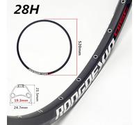 Jante de VTT 24" pour système de frein à disque, configurations multiples trous (28 trous)
