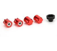 Jante RC, 4 pièces M4 écrou central de jante, compatible avec Axial SCX10, 90046, D90 voiture télécommandée, rouge