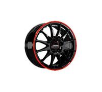 Jante RONAL R54 MCR Noir brillant / Bord rouge 15 pouces 5 x 100 ET 35