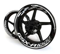 Jante Stickers kit Autocollants De Jante Moto pour Suzuki GSX-R 1000 GSX-R1000 GSXR GSXR1000, Bandes Réfléchissantes, Autocollants Moyeu Étanches Reflective Rim Stripe Sticker(Couleur 9)