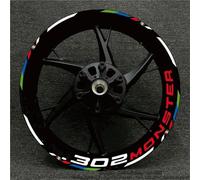 Jante Stickers kit Autocollants Réfléchissants pour Jantes De Moto pour Benelli BN302 TNT250 502C 302S TRK502, Bandes Décoratives Étanches pour Reflective Rim Stripe Sticker(Couleur 1)
