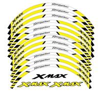 Jante Stickers kit Autocollants Réfléchissants pour Jantes De Moto pour Yamaha Xmax 150 250 300 XMAX300 XMAX250 XMAX150 Reflective Rim Stripe Sticker(Or)