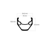 Jante ZAC 2000 28/622 * 19C en aluminium - 36 trous 14G - noir "