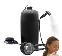 JanTeelGO Douche de Camping Portable avec Pompe à air à Pied 11L Douche Portative avec Sac et Buse pour Extérieur Camping, Randonnée et Plage