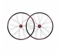 Jantes De VTT 26 Pouces Freins À Disque Roue Avant/arrière À Démontage Rapide, Moyeu À 2 Roulements pour Cassette 7, 8 Ou 9 Vitesses, Pneus 26×1,75-2,1", Valve Schrader(Black Red)