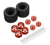 Jantes RC Métal 1/12 1/16 Hexagone 5mm Kit Amélioration Roues Alliage | Accessoires Pneus Aluminium 4WD 6WD Camion Tout-Terrain Échelle Véhicule Remplacement Upgrade(Red)