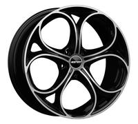 JANTES ROUES GMP DRAKE POUR FIAT 500X 8X18 5X110 BLACK DIAMOND F2C
