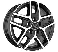 MSW Wheels Jante alu MSW40 Van 6,5x16 5x118 ET65 71,1 Noir brillant poli intégral