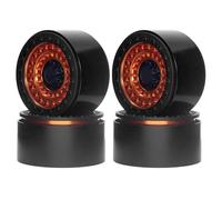 Jantes Roues Rc Pour Axial Pour SCX10 Pour TRX-4 D90 Pour Wraith 1/10 Lot De 4 Roues Beadlock En Aluminium De 2,2 Pouces De Rechange Et Accessoires Pour Mise À Niveau De Chenilles RC(Orang)