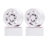 Jantes Roues Rc Pour Axial Pour Tamiya Pour MST Pour Jimny AXI90069 D90 TF2 Pour LC80 1/10 Lot De 4 Jantes Et Moyeux En Plastique Avec Système Beadlock Pièces De Voiture RC Sur Chenilles(White)