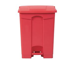 Jantex DC710 Poubelle de cuisine en polypropylène avec couvercleà pédale Rouge 65 l