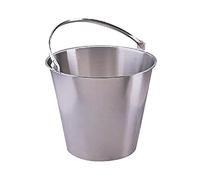 Jantex Seau en acier inoxydable 12 litres, argent, seau en métal, poignée pivotante solide, taille : 270 (H) x 310 (haut)/200 (base) Dia mm, tâches quotidiennes de nettoyage ou de transport, J807
