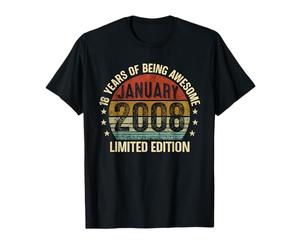 January Birthday Est 2008 Edition limitée Vintage 18th T-Shirt
