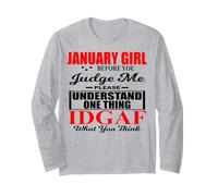 January Girl Judge Me Please IDGAF What You Think Women Fun Manche Longue