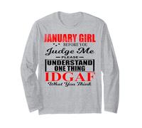 January Girl Judge Me Please IDGAF What You Think Women Fun Manche Longue