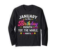January is My Birthday Yes The Whole Month Anniversaire Femmes Manche Longue