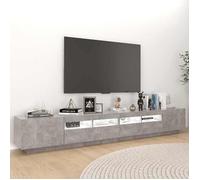 {January Sale}Armoire TV à éclairage LED, Buffet Salon,Meuble TV Moderne, Gris béton 260x35x40cm 8_9865412