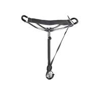 Januel - Canne Siège Rivaux - Pieds Télescopique - Assise Cuir - Pied Gainé - Hauteur 60 à 100cm - Loisirs Nature Outdoor Camping Chasse Pêche Bushcraft - Noir et Argenté - avec Bretelle Taille Unique