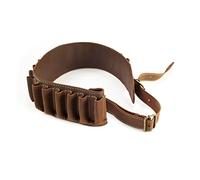 JANUEL - Cartouchère Fusil en Croute de Cuir Grasse - Calibre 28 - Finition Vieillie, Marron