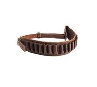 Januel - Cartouchière de Chasse Sernay - Ceinture Porte Cartouches - pour Cartouches de Fusil de Chasse - Chasse Petits et Grands Gibiers - 20 Tubes - Cuir - Marron