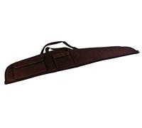 Januel - Etui pour Carabine Chazot - Fourreau pour Carabine de Chasse - Deux Poches à Rabat Scratch - avec Bretelle - Tissu Polyester - Longueur 120cm - Rembourrage 15mm - Marron