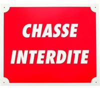 Januel - Panneau de Signalisation Aluminium Chasse Interdite - 25cm x 30cm - Rouge
